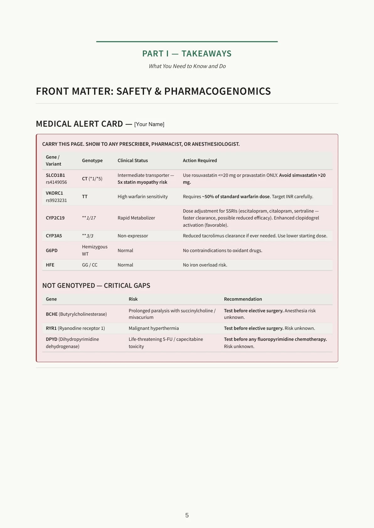 Page 3 of the sample Health Book