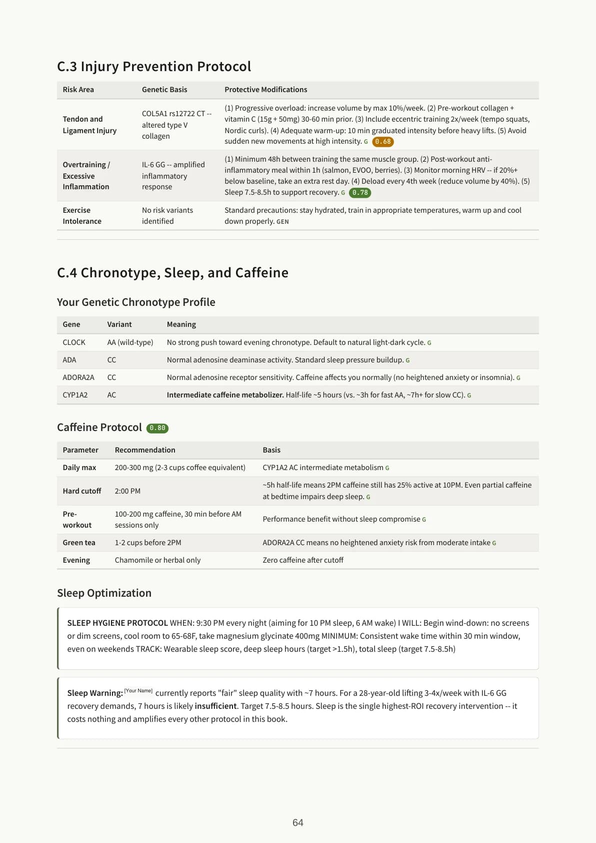 Page 11 of the sample Health Book