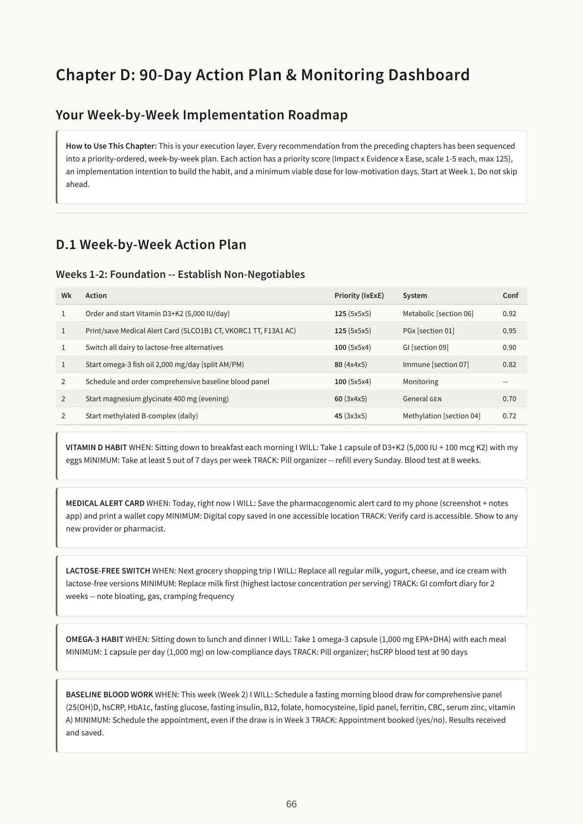 Page 12 of the sample Health Book